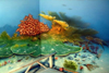 Airbrush Wandbemalung Wandgestaltung Schwimmbad Korallenriff-ecke