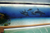 Airbrush Wandbild Schwimmbad delphine privat