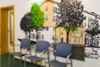 wandgestaltung im wartezimmer mit airbrush - wall painting baum haus