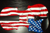 Airbrushdesign auf geige amerika flagge Spezialanfertigung für Dolly Parton Vorderansicht