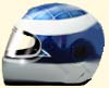 Airbrush kart helm blau weiss