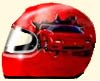 Airbrush kart helm ferrarirot