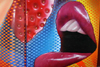 Airbrushdesign auf Retro-Kuehlschrank-pop art seitenansicht