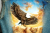 airbrush auf einer Jeansjacke mit adler