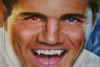 airbrush Leder Design mit Potrait von Dieter Bohlen